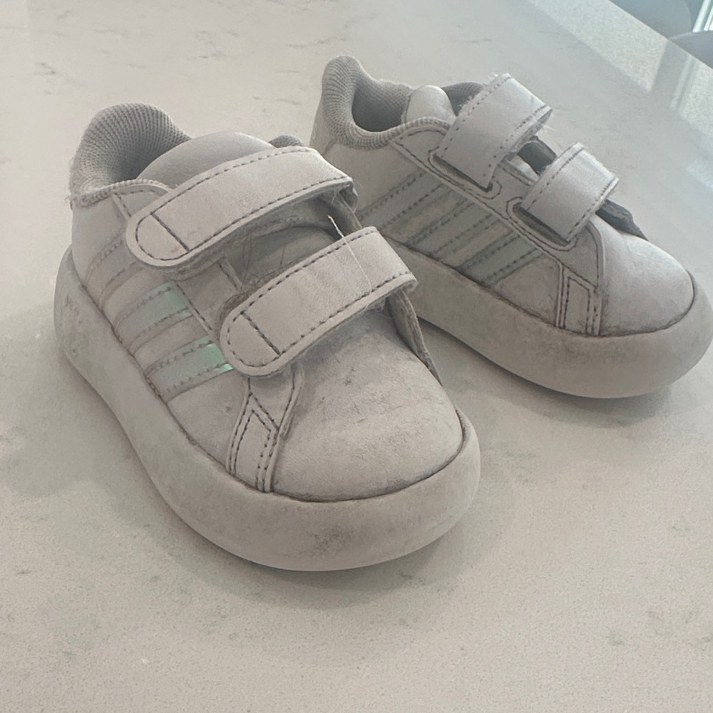 adidas Kids Gray Sneakers with Velcro Straps